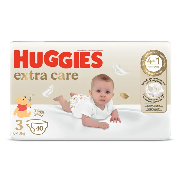 Pañales 6-10 kgs talla 3 Huggies Extra Care bolsa 40 unidades 2