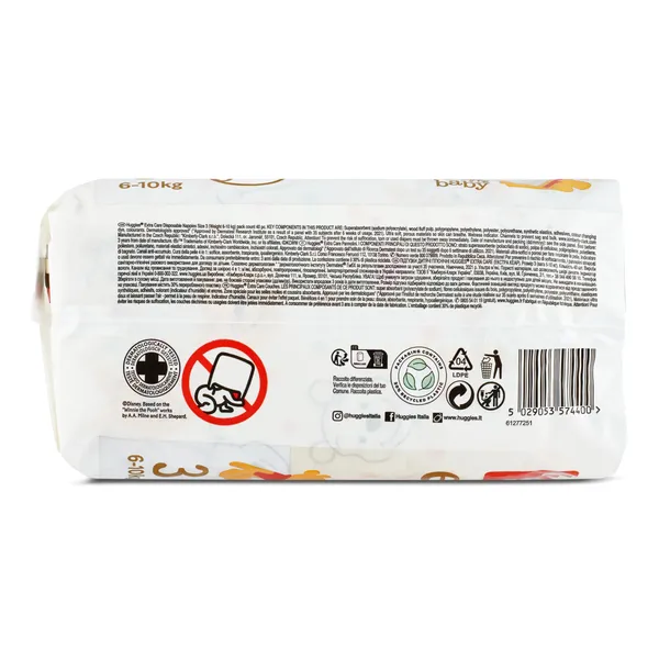 Pañales 6-10 kgs talla 3 Huggies Extra Care bolsa 40 unidades 3