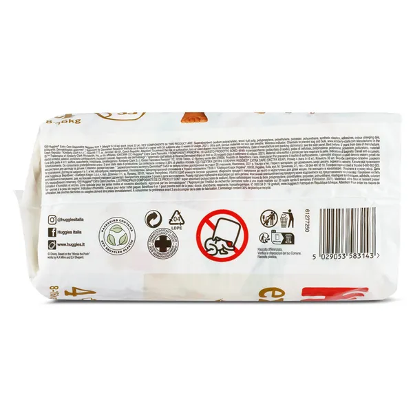 Pañales 8-16 kg talla 4 Huggies Extra Care 33 unidades 4