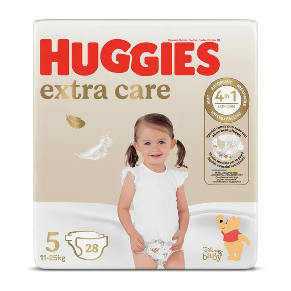 Pañales 11-25 kgs talla 5 Huggies Extra Care bolsa 28 unidades 2
