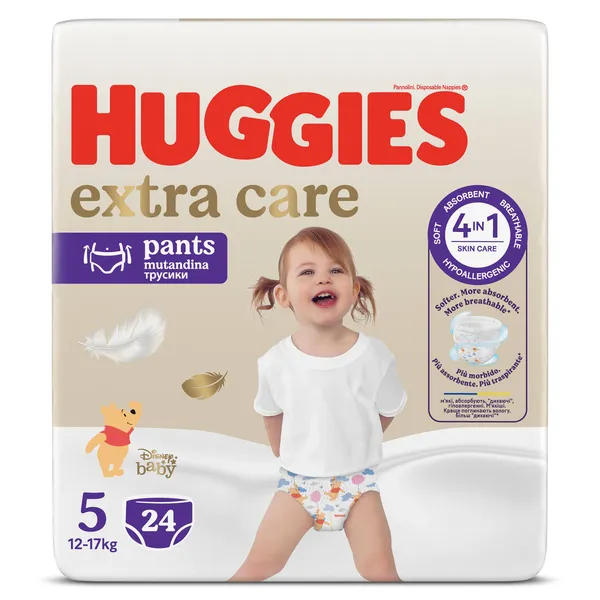 Pañales pants 12-17 kgs talla 5 Huggies Extra Care bolsa 24 unidades 2