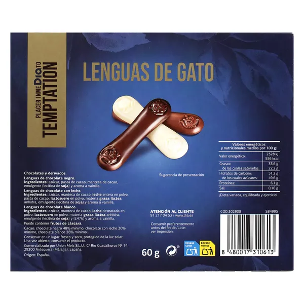 Surtido de lenguas de gato Dia Temptation caja 11 unidades 60 g 3