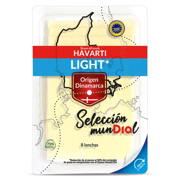 Queso havarti light Selección Mundial de Dia sobre 160 g