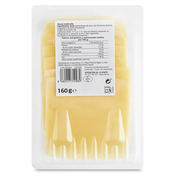 Queso sándwich Dia Láctea 160 g 2
