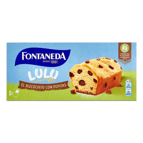 Bizcochito con pepitas de chocolate lulú Fontaneda caja 150 g 2