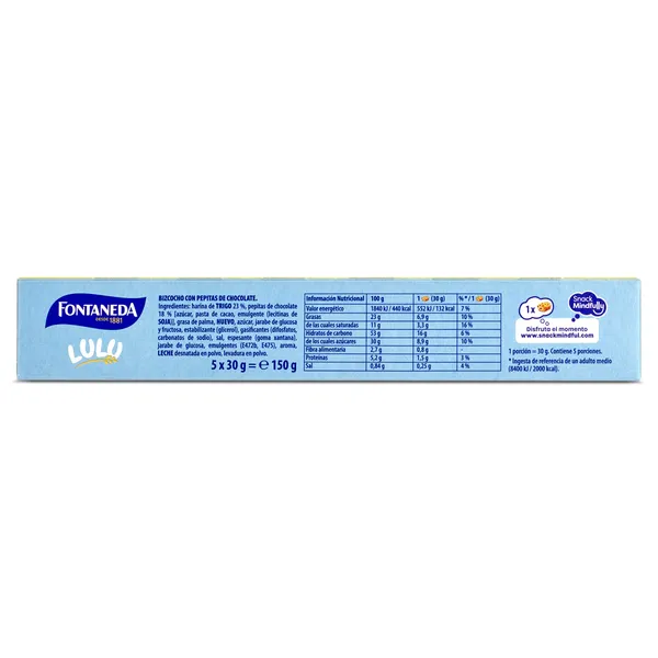 Bizcochito con pepitas de chocolate lulú Fontaneda caja 150 g 3