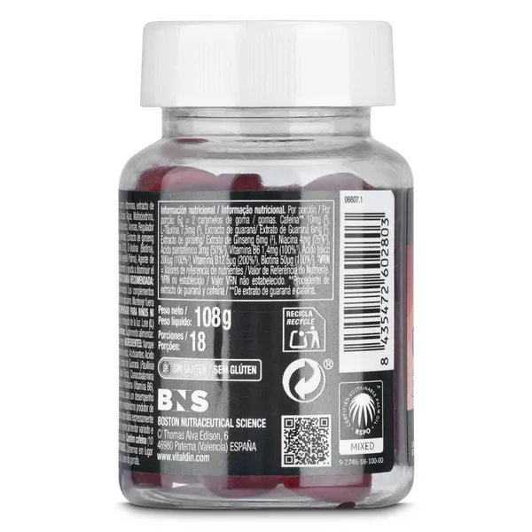 Gominolas energy Vitaldin frasco 36 unidades 3