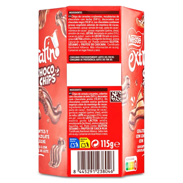 Cereales crujientes con chocolate con leche choco chips Nestlé caja 115 g 3