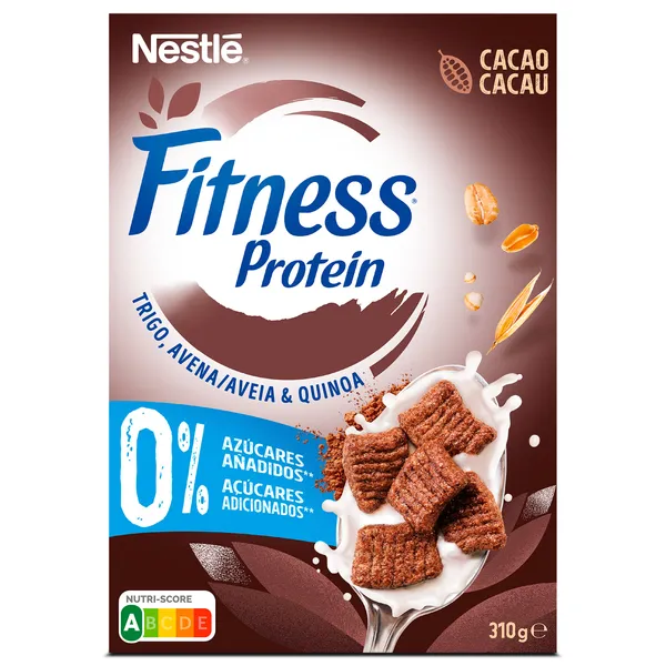 Cereales de trigo, avena y quinoa integral con cacao proteína Nestlé Fitness 310 g 2