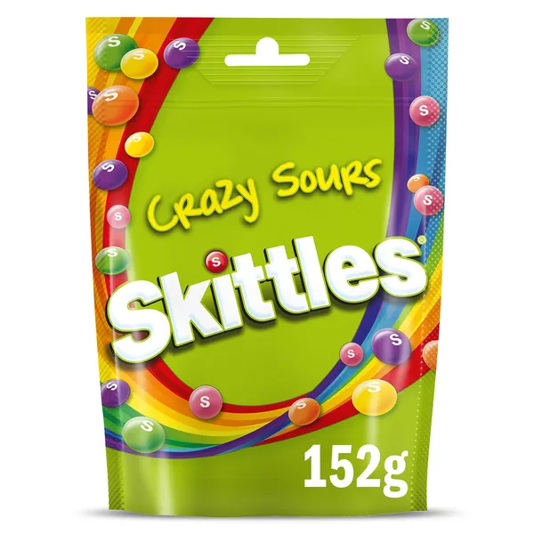 Caramelos masticables sabor fruta crazy sour Skittles bolsa 152 g
