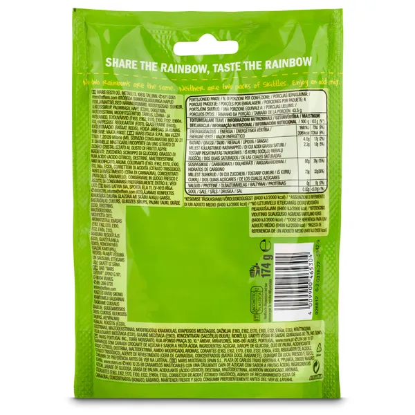 Caramelos masticables sabor fruta crazy sour Skittles bolsa 152 g 2