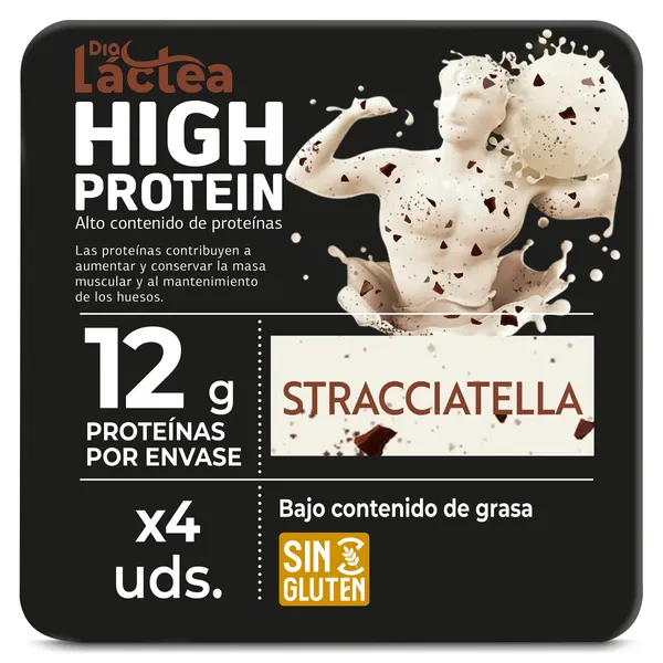 Yogur de stracciatella alto en proteínas Dia Láctea pack 4 x 120 g 2