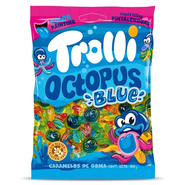 Golosinas octopus blue Trolli bolsa 100 g 2