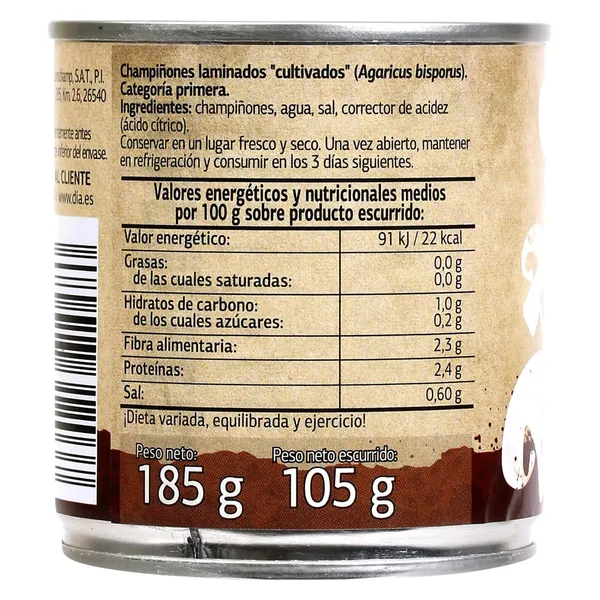 Champiñones laminados Dia Vegecampo 2 x 105 g 3