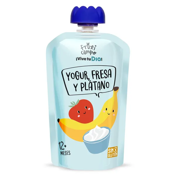 Alimento infantil lácteo con puré de fresa y plátano Dia Fruticampo 100 g 2