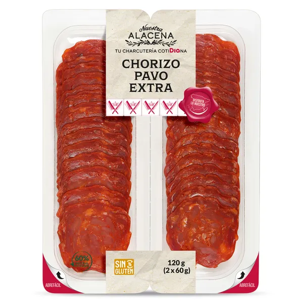 Chorizo de pavo extra Dia Nuestra Alacena 2 x 60 g 2