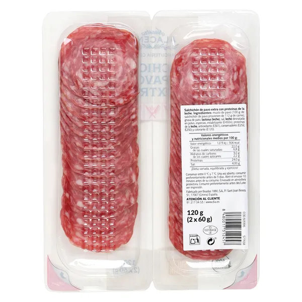 Salchichón de pavo extra Nuestra Alacena de Dia bandeja 2 x 60 g 2