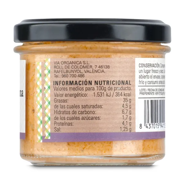 Paté vegetal de berenjena con semillas girasol Carlota Natural frasco 110 g 2