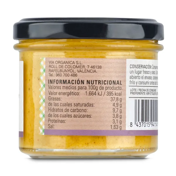 Paté vegetal de papaya, manzana y curry Carlota Natural frasco 110 g 2