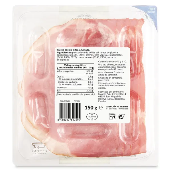 Lacón ahumado Nuestra Alacena de Dia sobre 150 g 2