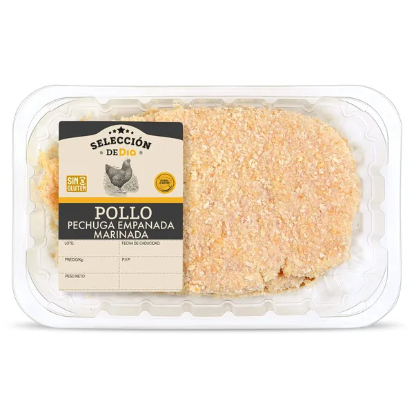 Filetes de pechuga de pollo empanada marinada Selección de Dia bandeja 400 g aprox. 2