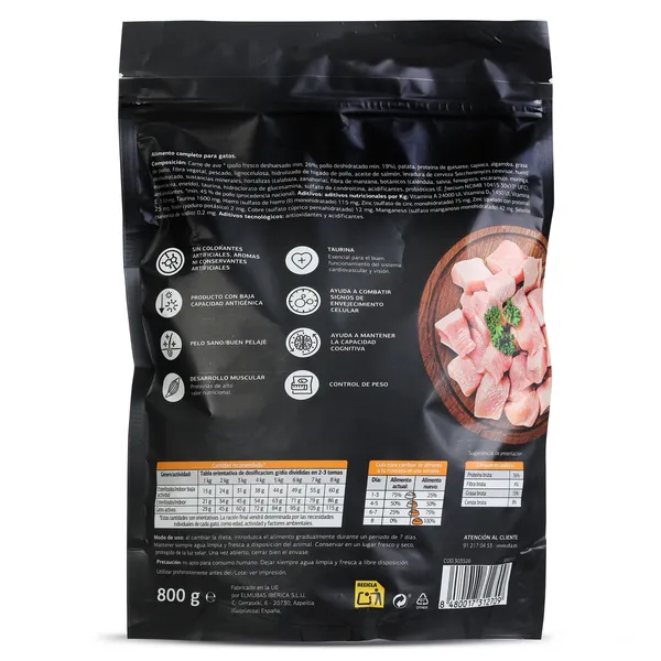 Alimento para gatos esterilizados con pollo Dia Deligato 800 g 3