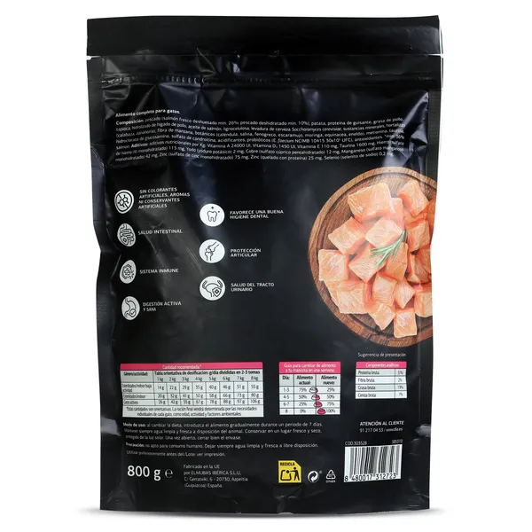 Alimento para gatos de salmón control urinario Dia Deligato 800 g 3