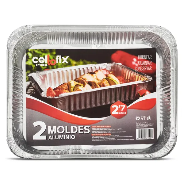 Molde de aluminio 2,7 L Cellofix 2 unidades 2