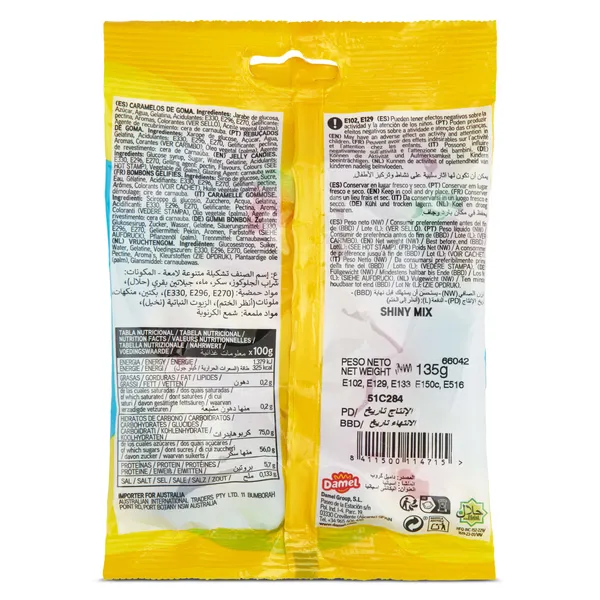 Golosinas shiny mix Damel 135 g 3