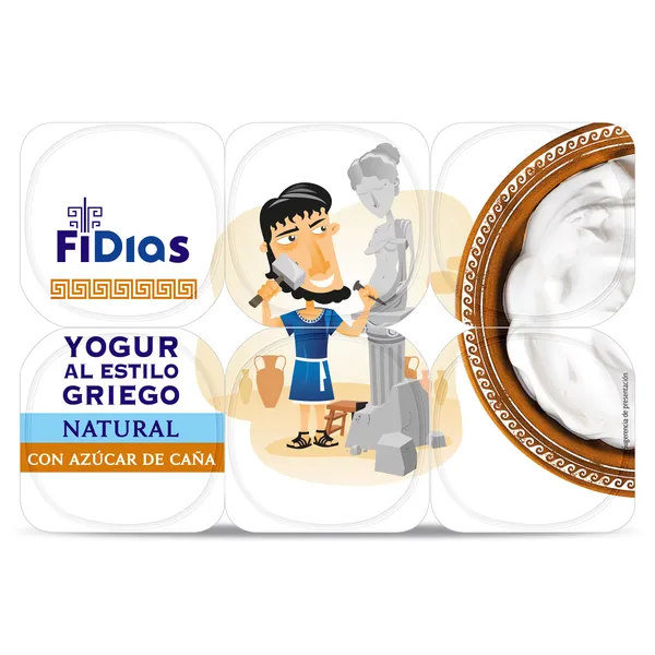 Yogur griego natural con azúcar de caña Dia Fidias 6 x 125 g 2