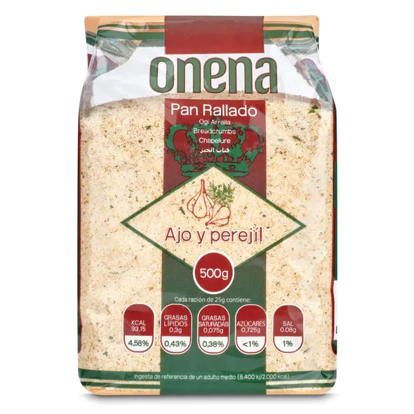 Pan rallado ajo y perejil Onena paquete 500 g