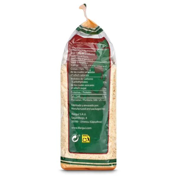 Pan rallado ajo y perejil Onena paquete 500 g 2