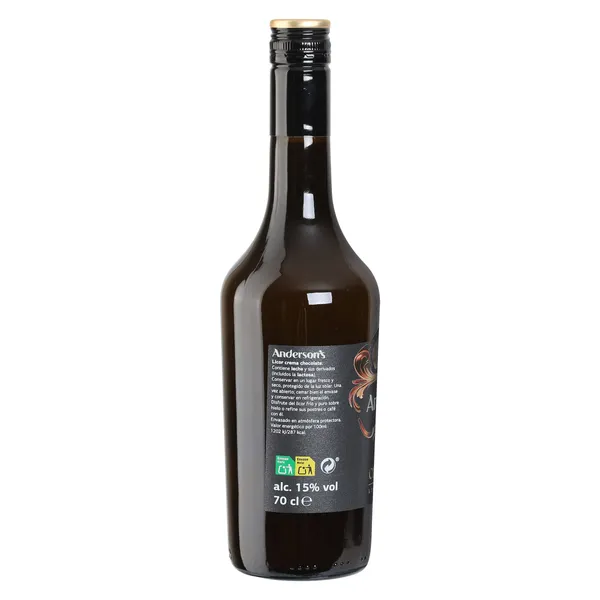 Licor de crema de chocolate Anderson botella 70 cl 2