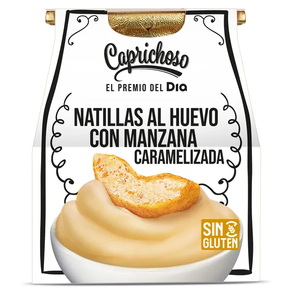 Natillas al huevo con manzana caramelizada Caprichoso Dia vaso 125 g 2