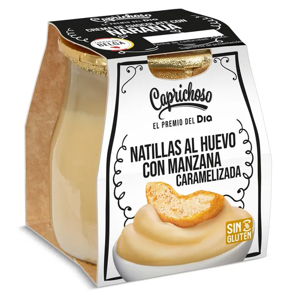 Natillas al huevo con manzana caramelizada Caprichoso Dia vaso 125 g