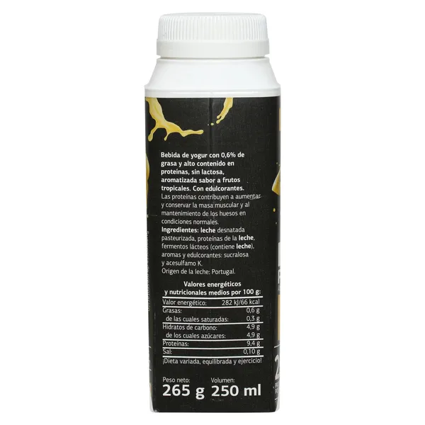 Bebida de yogur tropical alta en proteínas Dia Láctea botella 250 ml 3
