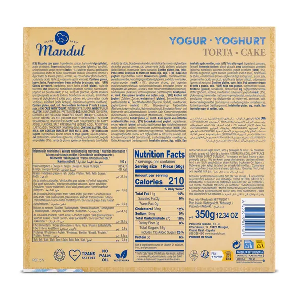 Torta de yogur Mandul caja 350 g 3