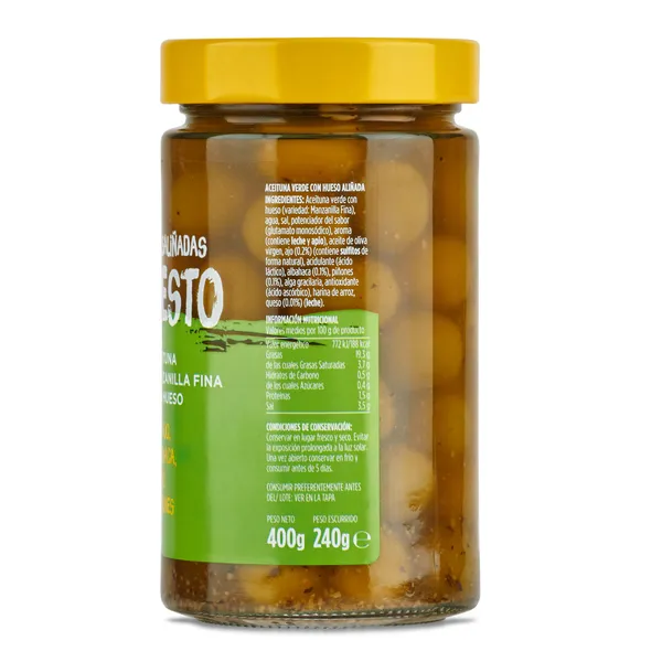 Aceitunas salsaliñadas con pesto Jolca 400 g 2