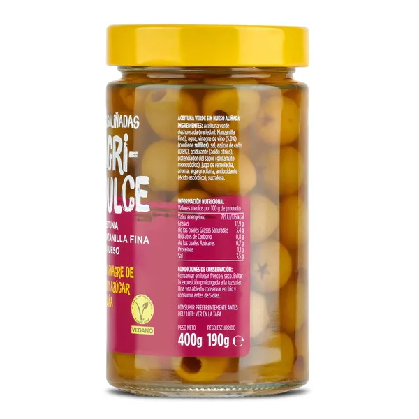 Aceitunas salsaliñadas agridulce Jolca 400 g 2