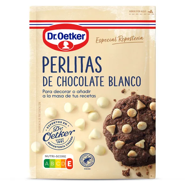 Perlitas de chocolate blanco Dr. Oetker bolsa 100 g 2