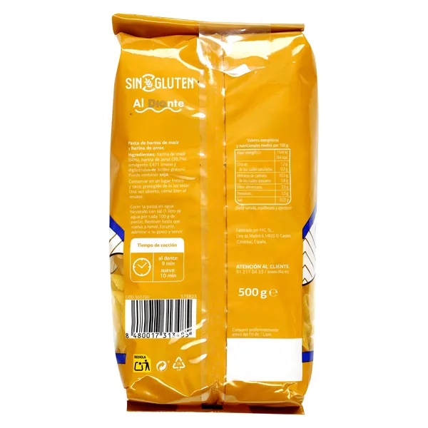 Macarrones rayados sin gluten Dia Al Diante 500 g 2