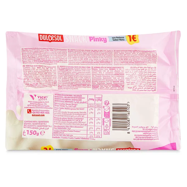 Flaminguitos rosas rellenos de crema con leche Dulcesol bolsa 150 g 2