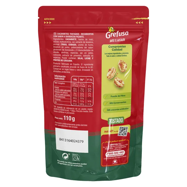 Cacahuetazo crunch tijuana Grefusa bolsa 110 g 2