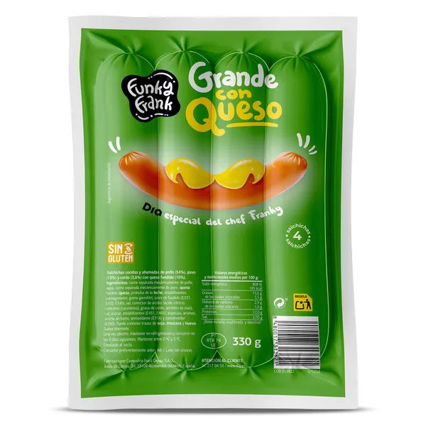 Salchichas grandes con queso Dia Funky Frank 330 g 2