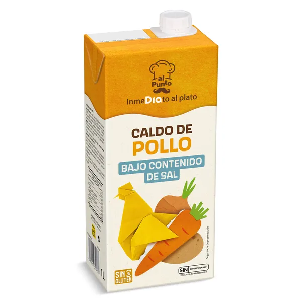 Caldo de pollo bajo en sal Dia Al punto brik 1 L
