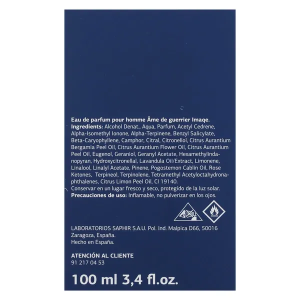 Perfume para hombre âme de guerrier Dia Imaqe frasco 100 ml 3