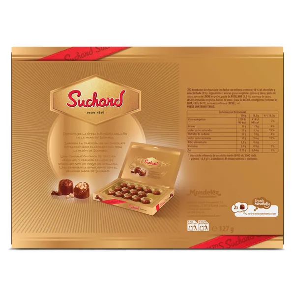 Bombones de chocolate con leche caja dorada Suchard caja 127 g 2