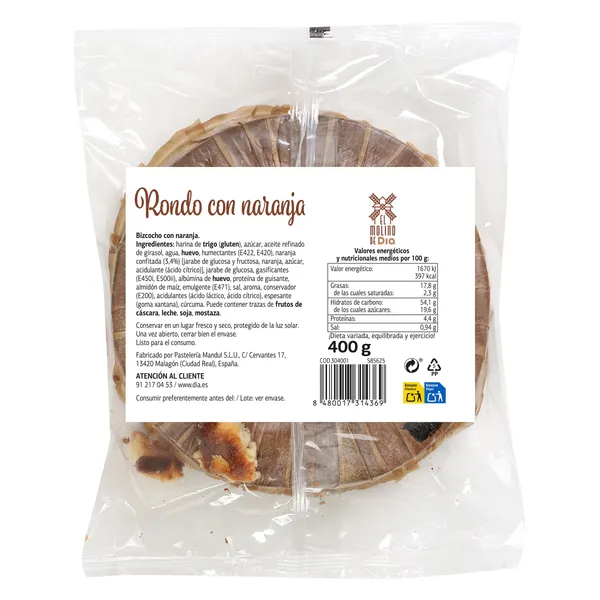 Rondo con naranja El Molino de Dia 400 g 3