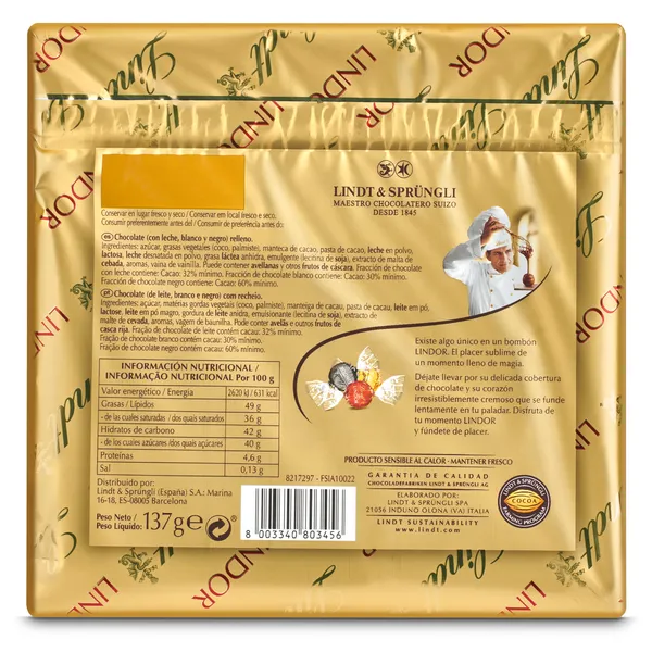 Bombones surtidos gift box Lindt caja 137 g 3