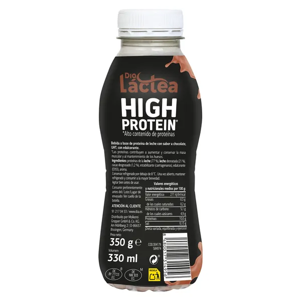 Batido alto en proteínas sabor chocolate Dia Láctea botella 330 ml 3